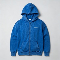 Sweat à capuche zippé vintage OEM/ODM personnalisé, brodé, streetwear, épais 450 g/m², délavé à l'acide, effet vieilli, haute qualité, pour homme, automne