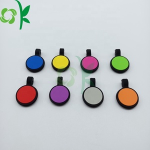 OKSILICONE Silikon Haustier ID Name Mini Kreis Form Tags Haustier Halsband Hunde marke Solid für Hunde Katzen Silikon Haken Qr Code Haustier Silikon - Product Image 4