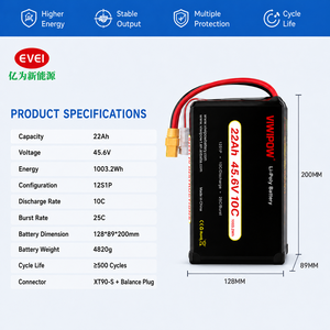 Batterie de drone en gros 22Ah 45.6V 10C à sortie stable, pack de batteries Li-ion pour l'enseignement professionnel et l'éducation des créateurs de drones - Product Image 5