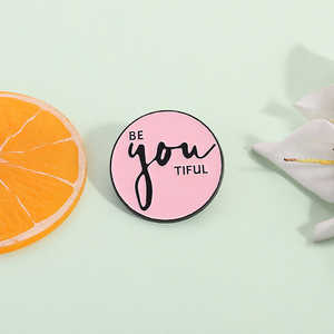Hanya lingkungan positif Pin Enamel kutipan motivasi bros bulat kerah lencana perhiasan hadiah untuk teman grosir - Product Image 2