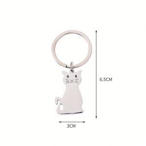 Factory Can Customize Cute Pet Metal <b>Keychains</b> Cats and Dogs Providing Personalized Promotional Gifts for Festivals - Product Image 4