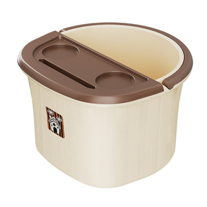Baignoire pour les pieds en plastique portable avec poignée, épaissie, pour adultes, fonction de massage et de conservation de la chaleur - Product Image 1