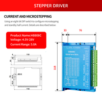Driver Motor Stepper Hybrid DC 24-80V Nema 23 Kaihong HB808C dengan Port RS232 Bersertifikasi CE ROHS Proteksi IP54