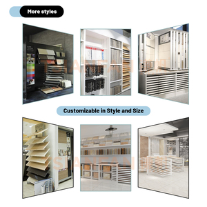 Espositore Girevole in Metallo Nero Resistente per Marmo e Quarzo, Supporto Scorrevole Multiuso per Campioni in Showroom e Negozi - Product Image 5