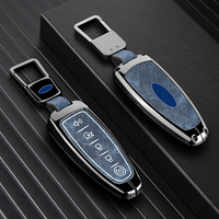 Étui de protection pour clé de voiture en alliage de zinc et cuir pour Ford 2011 2012 2013 EDGE Lincoln Navigator, porte-clés, accessoires