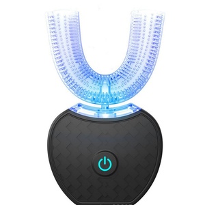 Kit de blanchiment dentaire électrique rotatif avec base de charge, soins bucco-dentaires sans fil, brosse à dents en silicone en forme de U pour adultes - Product Image 2