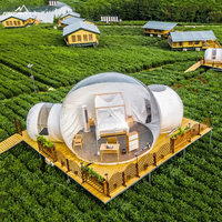 Dôme à bulles gonflable en PVC hautement transparent, résistant au vent et aux UV, pour le glamping en extérieur, les hôtels, les fêtes, les sites touristiques et la location.