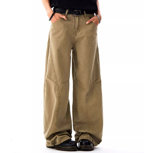 Pantalons de streetwear de haute qualité, design lourd, décontractés, coupe ample, patchwork, pattes d'éléphant, logo personnalisé, pantalons pour hommes - Product Image 1