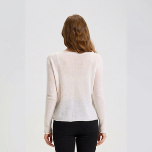 Suéter de Cachemir 100% Puro, Cuello Redondo, Manga Larga, Largo Regular, Clásico, Tejido, para Mujer, Invierno - Product Image 5