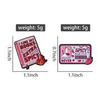 Broches en émail du club de lecture SPICY, je préfère mes livres très épicés, broche humoristique de lecture, bijoux pour sac à dos, revers, vente en gros