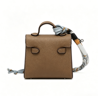 Sac à main de luxe personnalisé XIUQUAN en cuir véritable avec fermoir, petit sac léger avec foulard en soie et étiquette, pour femme