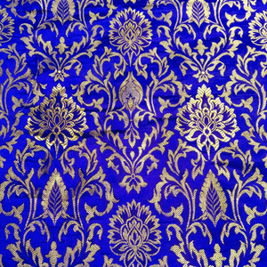 Banarasi Zari 100% Polyester Medium <b>Weight</b> Jacquard <b>Fabric</b> for Girls - Product Image 1