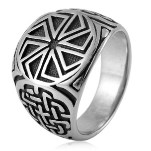 yunnique Stainless Steel <b>Celtic</b> Knot <b>Ring</b> Geometric Nordic Viking Style Men's Jewelry Gift - Product Image 1