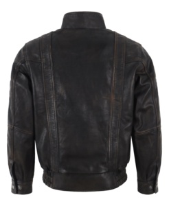Custom 100% Genuine Black Rub Off Nappa Leather <b>Men</b>’s <b>Jacket</b> Premium Lining Private Label OEM/ODM Winter Statement Outerwear - Product Image 3