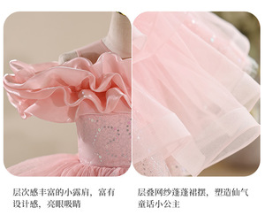 Abito Formale per Bambine, Elegante Vestito <span class=keywords><strong>da</strong></span> Principessa con Paillettes, Gonna a Palloncino, Adatto per Ragazze Più Grandi, Outfit per Esibizioni di Pianoforte - Product Image 5