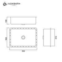 Évier de salle de bain rectangulaire en acier inoxydable de haute qualité, moderne, à encastrer, avec drain, pour usage hôtelier