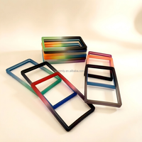 Étuis pour cartes de crédit en TPU à paillettes multicolores, design antichoc, sans fermeture, blocage RFID, pour cartes d'identité, documents et cartes de visite