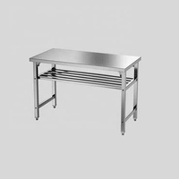 Vouwbare werkbank/buffettafel van 304 roestvrij staal met onderste plank voor keuken, catering en restaurant
