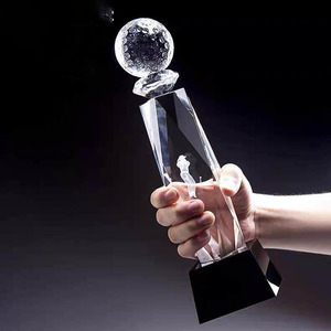 Piala Kristal Golf Kompetisi Olahraga Penghargaan Kejuaraan Profesional Turnamen Golf Penghargaan Piala Kristal Olahraga Kustom - Product Image 1