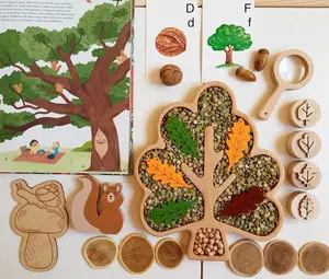 Assiette à nourriture en bois sensorielle en forme d'animal de dessin animé Snack Plateaux à dessert aux fruits Assiettes à manger en bois créatives pour enfants