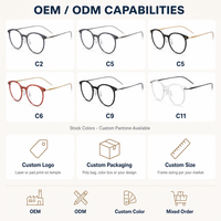Monture de lunettes ronde en titane pour femmes, style rétro, lunettes optiques anti-lumière bleue.