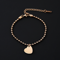 Bracelet ajustable Ywyougang à 4 tons avec pendentif cœur, fermoir mousqueton, personnalisable, empilable, bijoux de mode pour couple