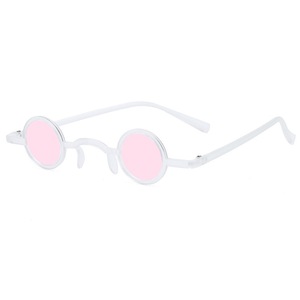 Men's Retro <strong>Round</strong> <strong>Frame</strong> Hip Hop Steampunk Women <strong>Sunglasses</strong> Small Size Available in White Brown and Gray PC Material - Product Image 6