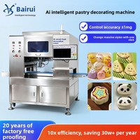 Machine de décoration de pâtisserie entièrement automatique multicolore à intelligence artificielle, système de pointillage de précision haute vitesse pour gâteaux de boulangerie et macarons, garantie 4 ans