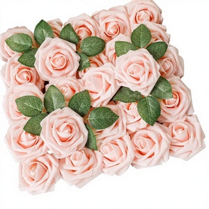 Flores Artificiales, 25/50 Piezas, Rosas Artificiales Color Rosa Pálido para Ramos de Boda, Centros de Mesa, Arreglos, Decoraciones para el Día de San Valentín - Product Image 1