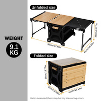 Mesa de Camping Plegable Portátil INBESTCAMP - Acero al Carbono y Tablero de Bambú, Fácil Montaje, Embalaje Personalizable, Uso Interior/Exterior