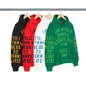 Ispinoz giysi tüm baskılı patchwork terry boy hoodie 400gsm omuz ekran baskılı streetwear dtg hoodie