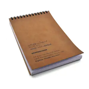 Nueva cubierta de cuero PU libro en espiral Logo 2024 A4 A5 cuaderno planificador diario personalizado