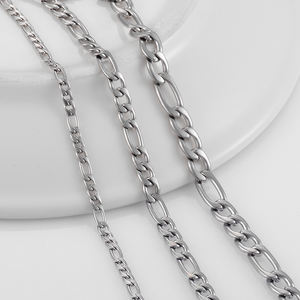 3mm/4.5mm/5mm chaîne à maillons Figaro en mètres bijoux collier <span class=keywords><strong>gourmette</strong></span> classique chaîne en acier inoxydable pour hommes et femmes - Product Image 5