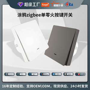 สวิตช์ติดผนังอัจฉริยะ EWeLink ควบคุมผ่านแอป Zigbee 1 ช่อง ใช้สายกลาง สีขาวและสีเทา แผง PC ทนไฟ - Product Image 5