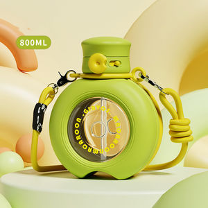 MAIMAI Bpa Free Mquina De <span class=keywords><strong>Tapas</strong></span> De Botellas Botella De Plástico Niño Lindo Deportes Al Aire Libre Doble Beber Redondo Barriga Botellas De Agua - Product Image 5