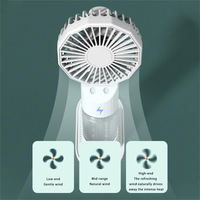 Mini Ventilador de Mano Recargable de 1200 mAh con Doble Tanque de Agua, 3 Velocidades, Diseño de Escritorio, Personalización OEM Disponible