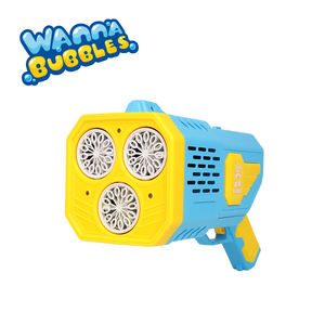 Custom Rechargeable Battery 36 Hole Bazooka Bubble Gun Led Automatic Electric Bubble Gum Machine For Kids With Bubble Solution