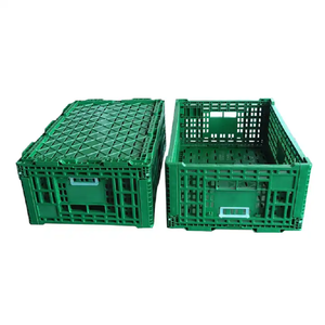Uni-Silent Folding Storage Crate Plastic Stackable Collapsible Box Fruit Vegetable Baskets Storage Bins Milk Container LK604022W