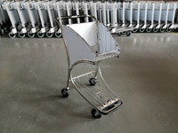 Petit chariot à roues des bagages 4 de passager d'aéroport d'acier inoxydable de RH-J07-2