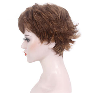 Cuero cabelludo realista Comercio exterior madre Peluca de gama alta Pixiewig marrón <span class=keywords><strong>Carnica</strong></span> dragón corto rizado tocado - Product Image 4