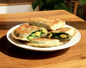 Bánh bao trứng hành lá chiên giòn đông lạnh làm từ bột mì Jinyi & bánh kếp - Món ăn nhanh tiện lợi, đồ ăn vặt truyền thống, có thể hâm nóng trong lò vi sóng - Product Image 2