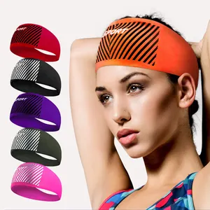 Модная эластичная повязка на голову для спортивных тренировок, баскетбола, йоги, быстросохнущая повязка на голову из полиэстера, эластичная повязка на голову