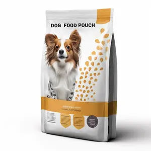 Custom Printed Wholesale Flexible Packaging Square Bottom Pet Food Croquettes Chiens Optimum Food Pet Food Packaging Bags