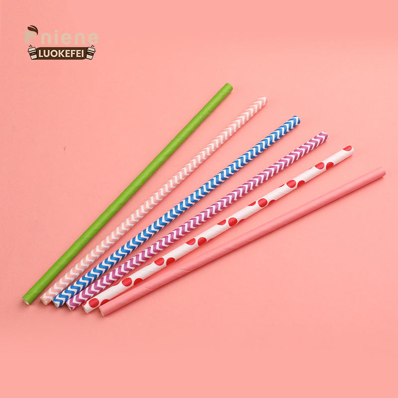 Wholesale Biodegradable Degradable Milk Shake Coffee Kraft Paper Drinking Straws