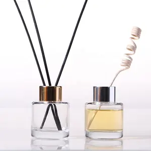 50ml Empty Clear Round Car Aroma Reed Oil Diffuser Refill Glass Bottle