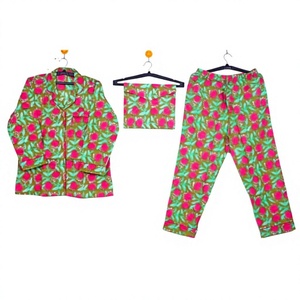 Women's 100% Organic Cotton <b>Pyjamas</b> Set Digital Printed Floral Elastic Waist <b>Summer</b> Soft Night Suit Beautiful Loungewear Perfect - Product Image 1