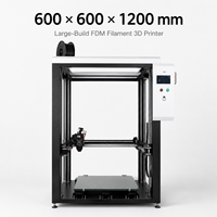 Machine d'impression 3D FDM industrielle grand format professionnelle 600x600x1200mm, plateforme à charge lourde 50KG, double extrudeur, plateau chauffant