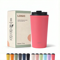 Tasses à café isothermes personnalisées de 500 ml avec couvercle rabattable, tasse à café de voyage en acier inoxydable, tasse à café isotherme sous vide, thermos