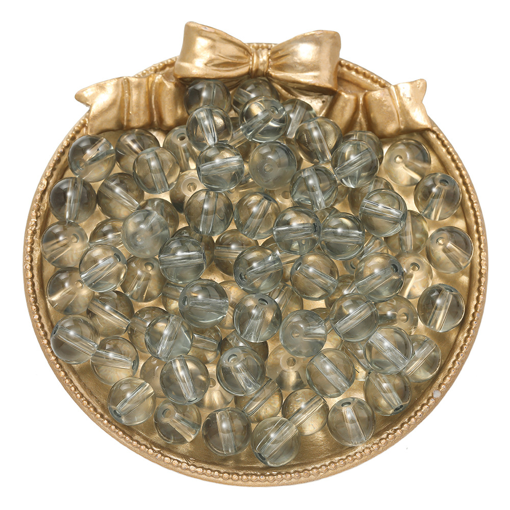 Perles de verre transparentes - gris