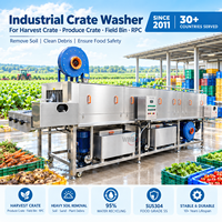 Produce Basket Washer Food Grade Sanitizing Sanitary Construction Mud & Soil Cleaning for Produce Wash Facility